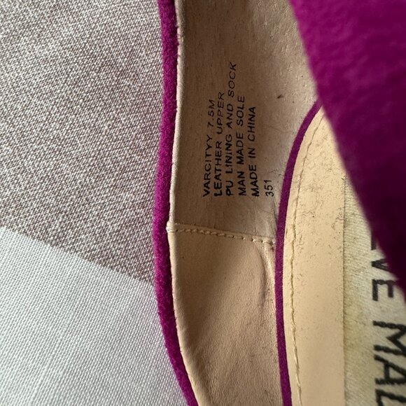 EUC Steve Madden Varcityy Suede Fuchsia Heels Sz 7.5M - Picture 3 of 6